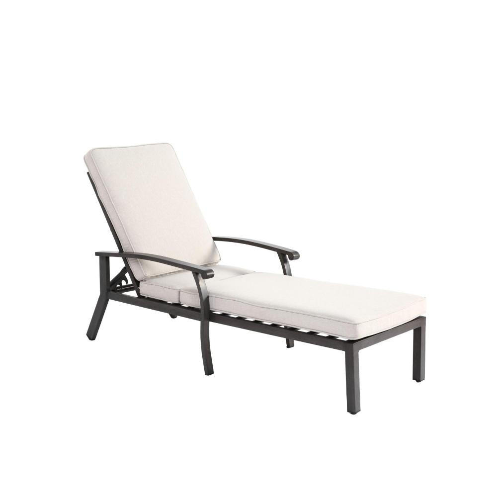 GARTENLIEGE Sonnenliege,5-Fach höhenverstellbare Rückenlehne,Beige - Beige, Metall (58/100/204cm) - LVHOM
