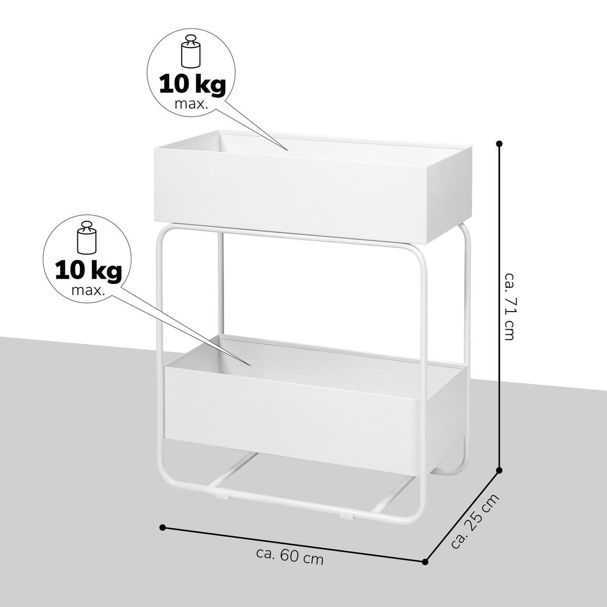 PFLANZENSTÄNDER, weiß - Weiß, Metall (25/60/71cm) - eluno