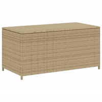 GARTENTRUHE Beige 190L Poly Rattan - Beige, Kunststoff (100/100/50cm) - furnicato