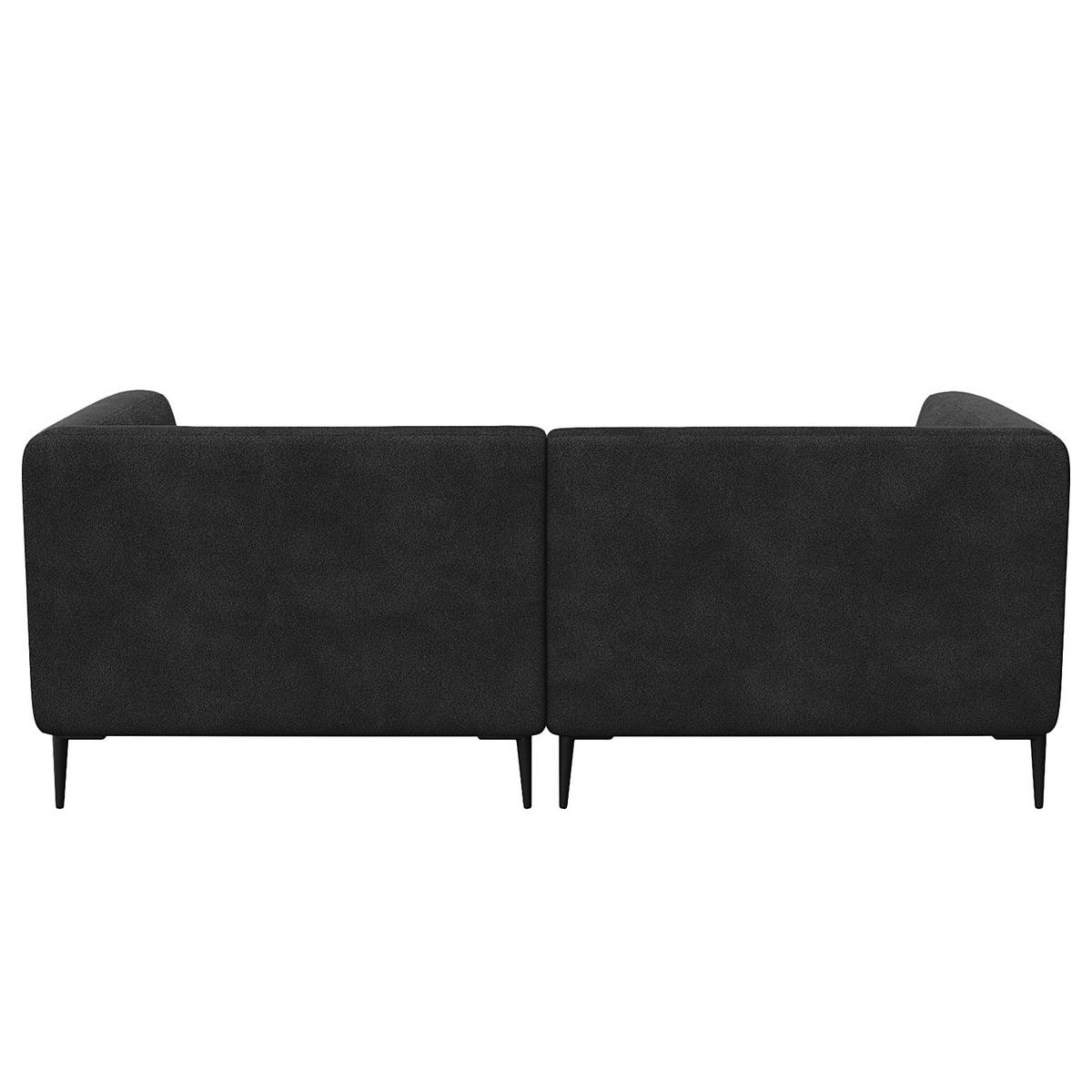 1,5-SITZER ECKSOFA mit Longchair - Anthrazit/Schwarz, Textil/Metall (211/148cm) - home24