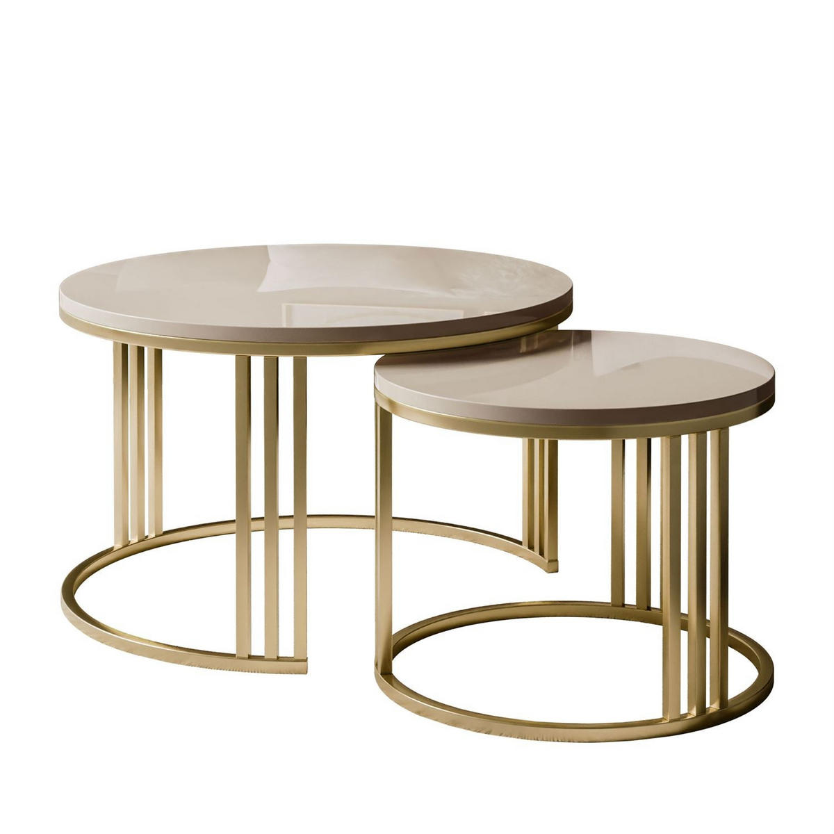 COUCHTISCH 2in1 LORI Hochglanz Gold gebürstet, gebürstetes Gold / glänzender Kaschmir - Kaschmir, Metall (70/70/49cm) - Lookway