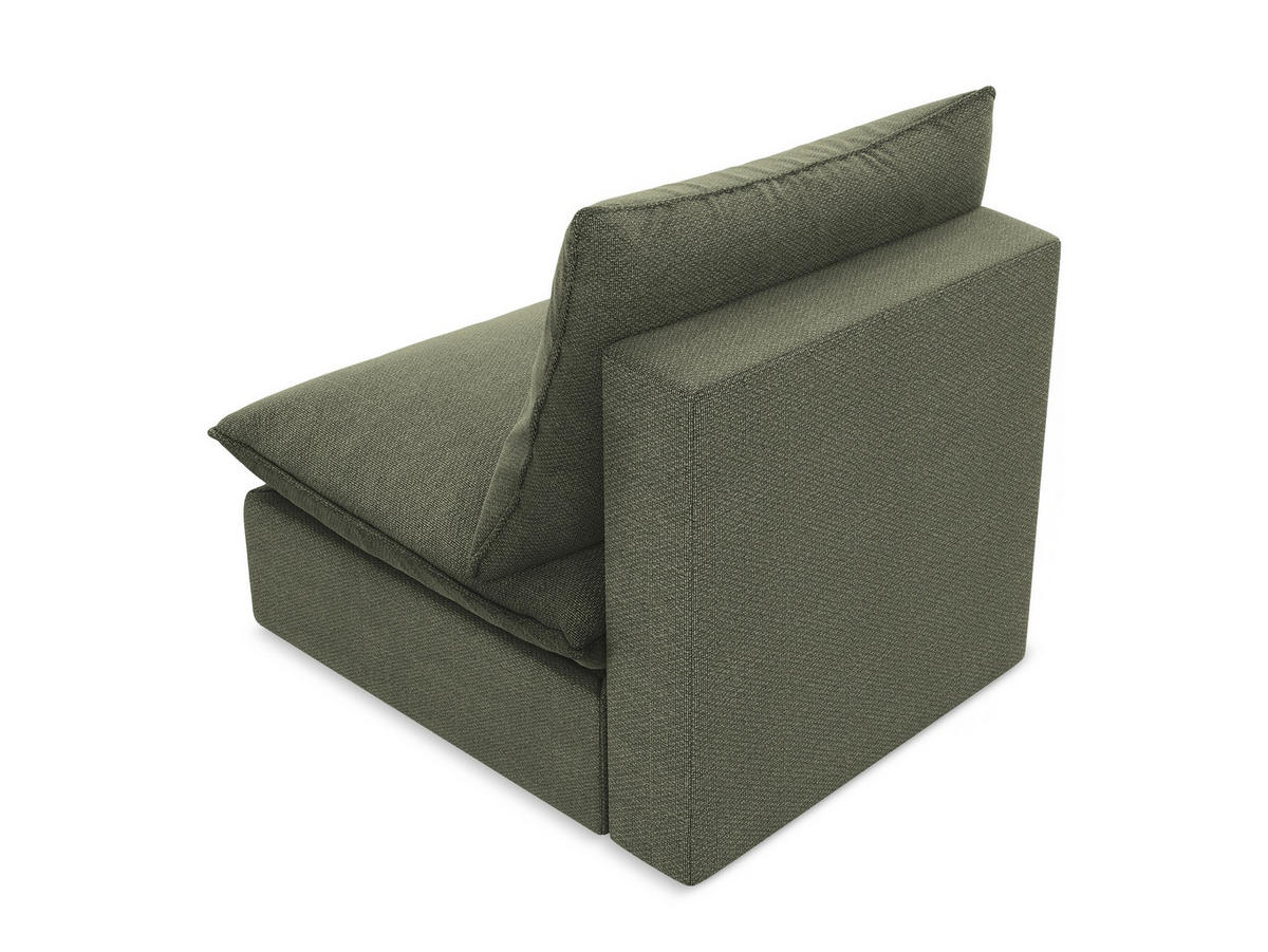 SOFAELEMENT Bouclé Stoff Grün - Schwarz/Olivgrün, Holzwerkstoff/Kunststoff (75/77/90cm) - Makamii