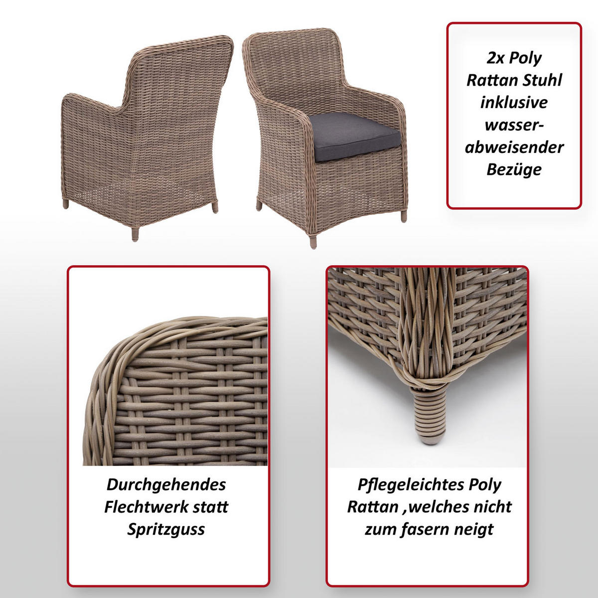 POLY-RATTAN STUHL Beige - Beige, Kunststoff (63/94/63cm) - MCW