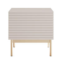 NACHTTISCH Linearis Kaschmirgrau 46 cm - Taupe/Goldfarben, Holzwerkstoff (35.9/45.4/31.6cm) - Selsey