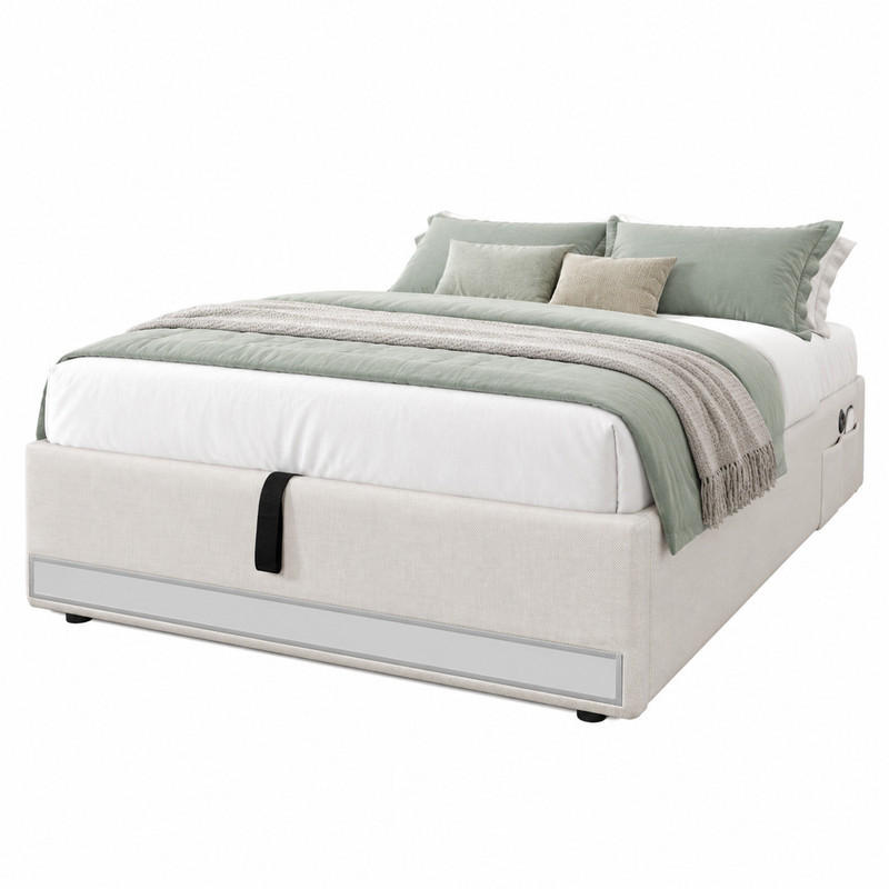 Beauniv Polsterbett Beige 90x200 cm