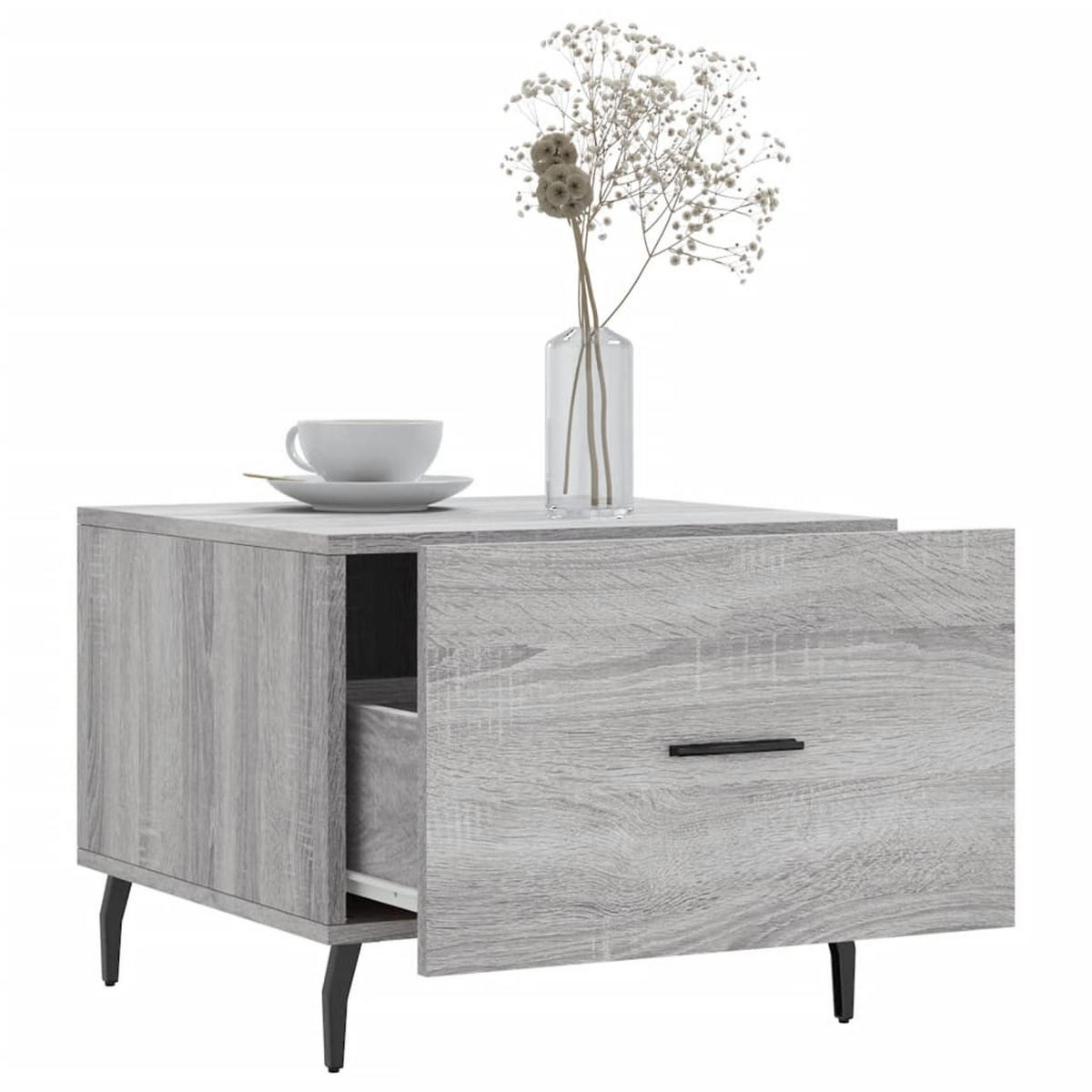 COUCHTISCHE 2 Stk. Grau Sonoma 50x50x40 cm Holzwerkstoff - Grau, Holzwerkstoff (50/50/40cm) - furnicato