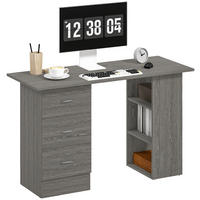 SCHREIBTISCH Grau mit 3 Schubladen und 3 Regalfächern 120/49/72 cm - Grau, Holzwerkstoff (49/120/72cm) - PANGIVO