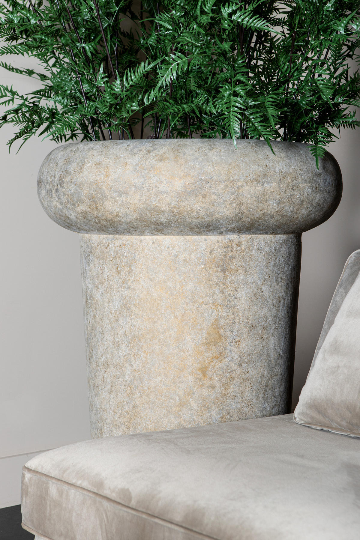 TOPF Megga Braun 80/80/90cm - Braun, Stein (90cm) - PTMD Collection