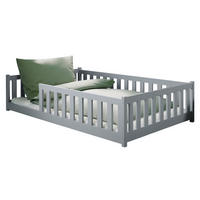 BODENBETT 120x200 cm in Aschgrau - Hellgrau, Holz (120/200cm) - Kids Collective