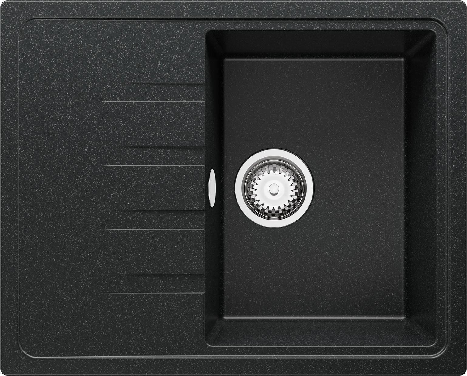 SPÜLBECKEN Mailand, 2-er set Anthrazit 62/50 cm 1 Becken + Ablauf-Set ab 40er Unterschrank - Chromfarben/Anthrazit, Kunststoff (62/19/50cm) - Primagran