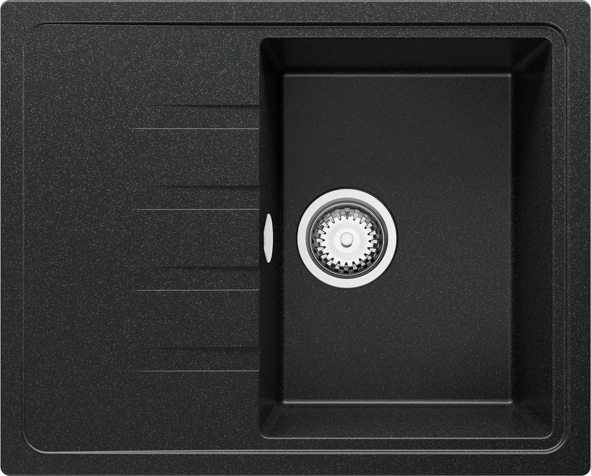 SPÜLBECKEN Mailand, 2-er set Anthrazit 62/50 cm 1 Becken + Ablauf-Set ab 40er Unterschrank - Chromfarben/Anthrazit, Kunststoff (62/19/50cm) - Primagran