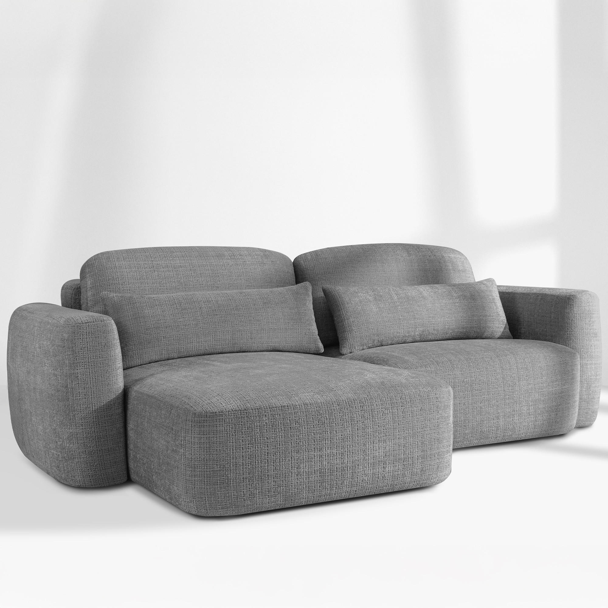 SITZGARNITUR ELOSA - Dunkelgrau, Holz/Textil (245/85/165cm) - KONSIMO®