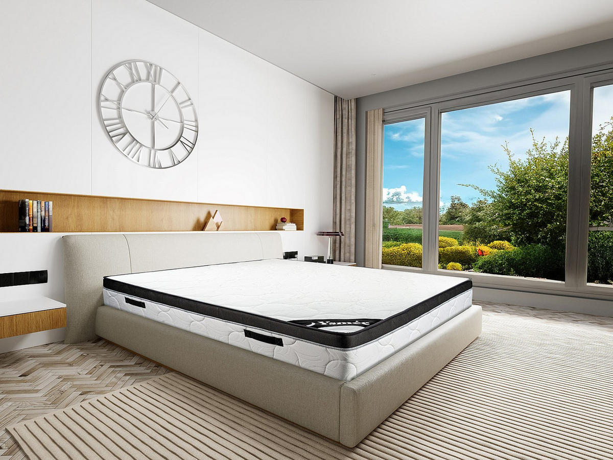 STANDARDMATRATZE - 2 Personen - stoff - weiß Solak - Weiß, Textil (160/200cm) - Vente-Unique