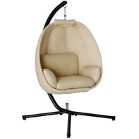 HÄNGESESSEL aus Metall 125x95x170 cm Beige mit weichem Kissen - Beige, Metall (95/170/125cm) - Modfu