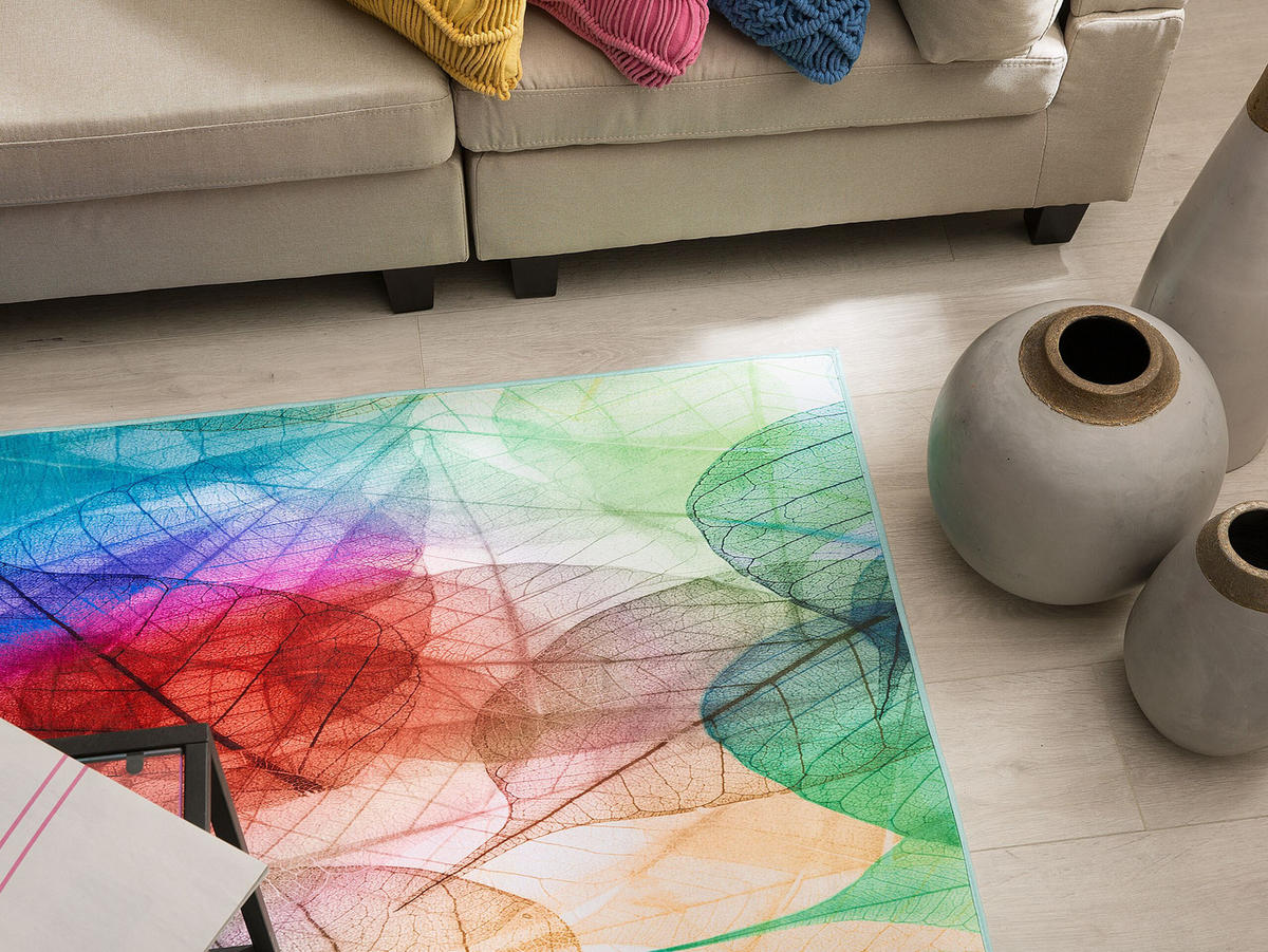 KURZFLOR-TEPPICH Antakya 200/140 cm - Multicolor, Kunststoff (140/200cm) - Beliani