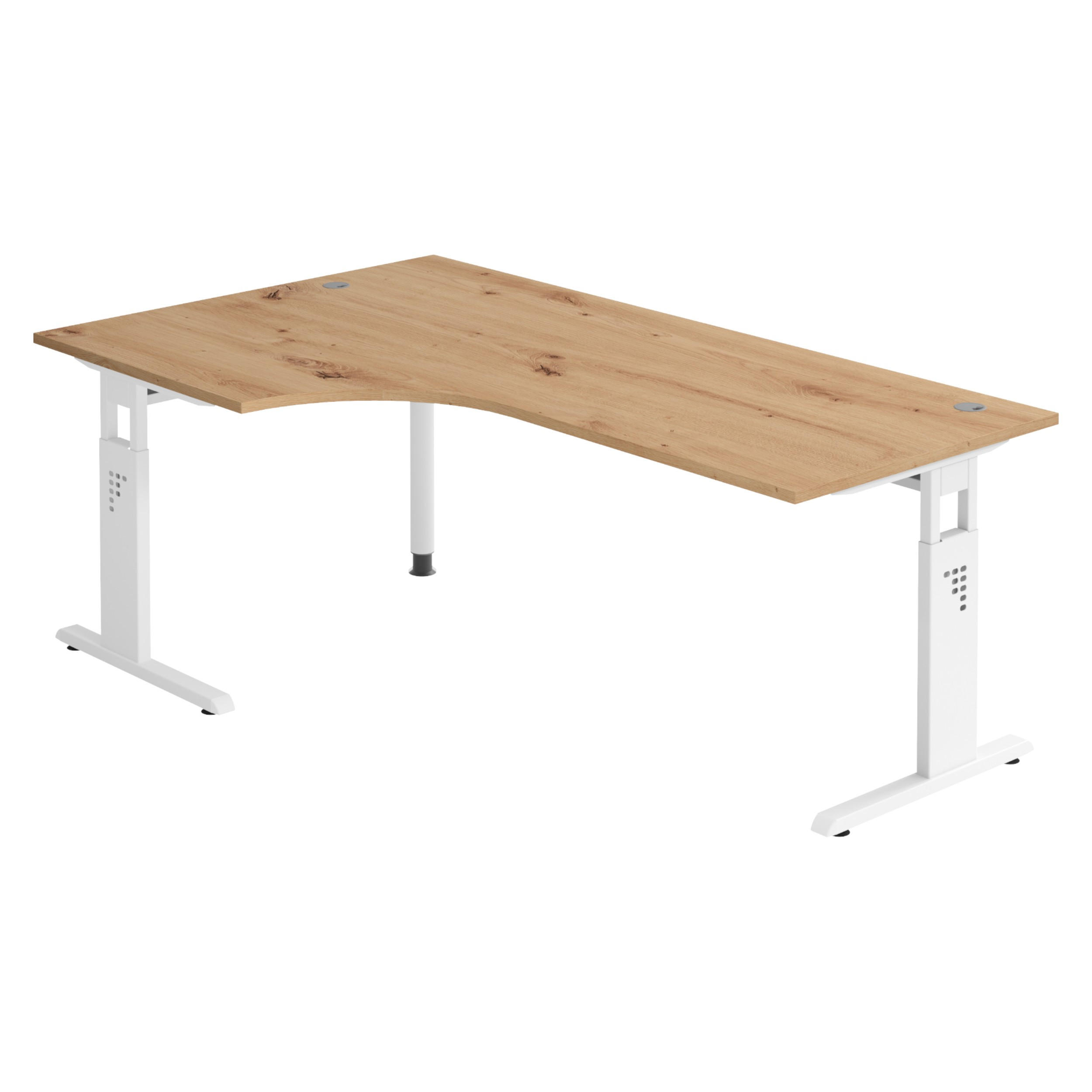 SCHREIBTISCH Serie-O 120/200/74 cm in Wildeiche/Weiß - Wildeiche/Weiß, Holzwerkstoff (120/200/74cm) - bümö