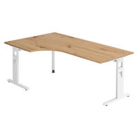 SCHREIBTISCH Serie-O 120/200/74 cm in Wildeiche/Weiß - Wildeiche/Weiß, Holzwerkstoff (120/200/74cm) - bümö