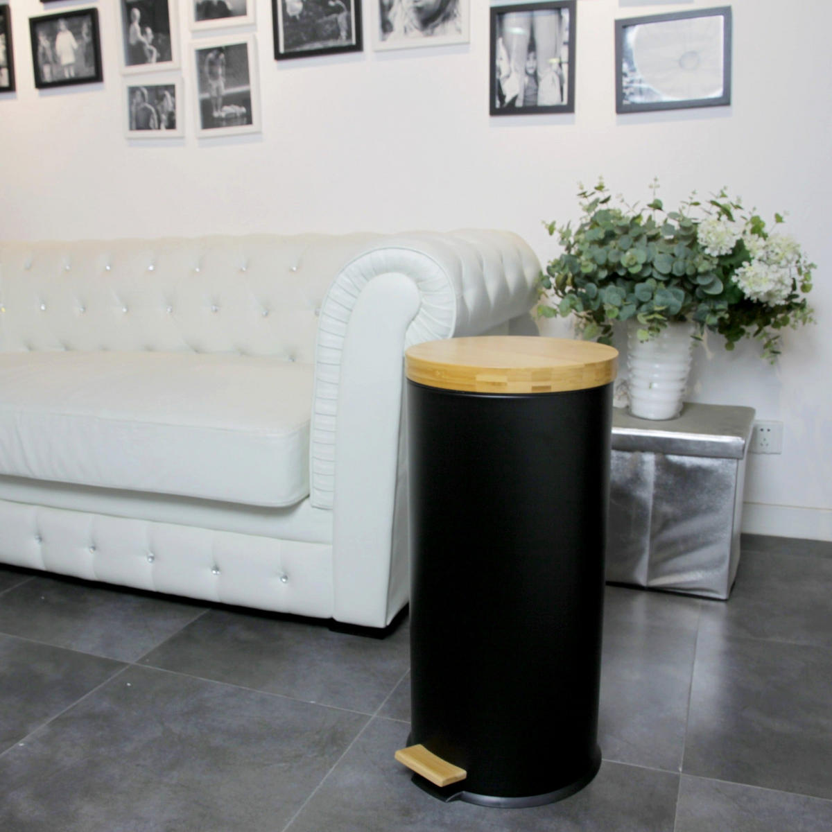 KÜCHENABFALLEIMER FOREST schwarz - Schwarz, Metall (30/63/30cm) - Kitchen Move