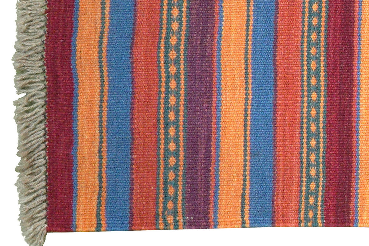 HANDWEBTEPPICH Kelim Gashgai Mehrfarbig 198/60 cm Schurwolle - Multicolor, Textil (60/198cm) - Looma