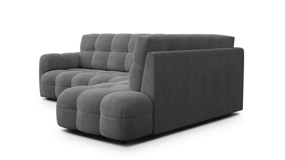 ECKSOFA MELLOW 5-Sitzer, grau - Schwarz/Grau, Holz/Textil (283/191cm) - Courtois Laville