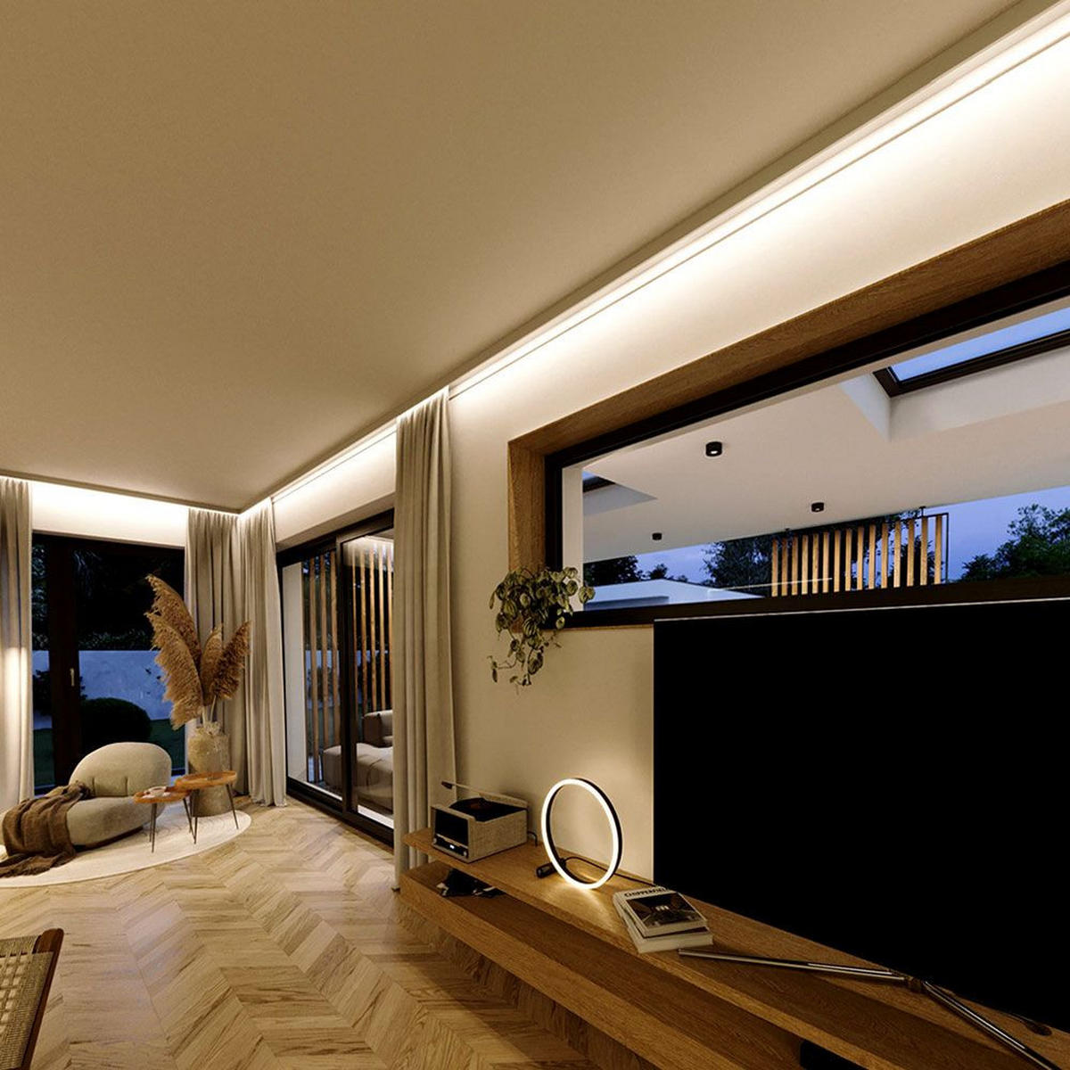 LED-STREIFEN AuraLine 5m Mini COB 10w/m 800lm/m CRI 90 3000K - Weiß/Braun, Metall (500/1/1cm) - s.luce