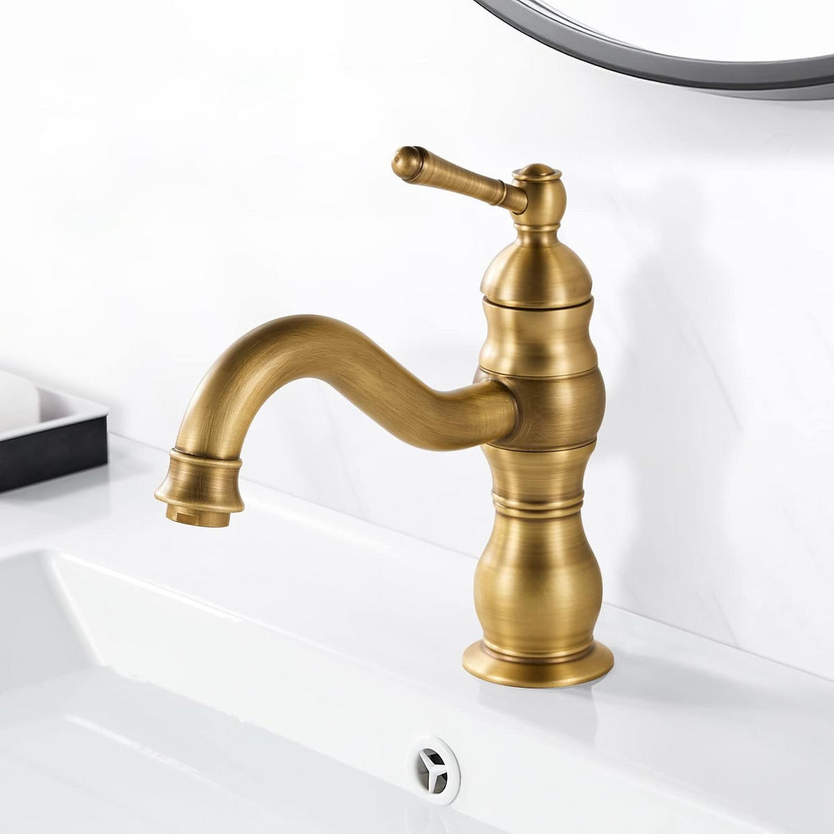 WASCHTISCHARMATUR, 20,5*20cm, Gold. - Goldfarben, Metall (27/7/24cm) - Vallsero
