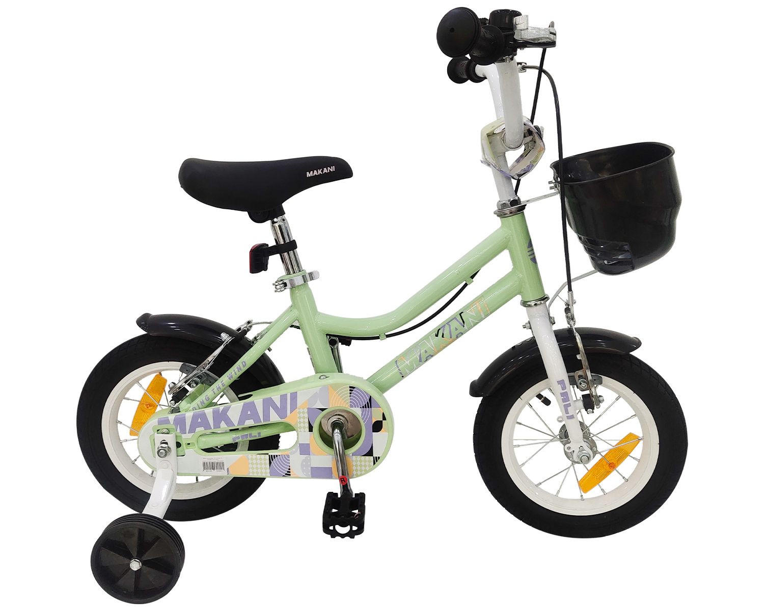 KINDERFAHRRAD 12 Zoll Pali grün Stützräder Klingel Sitz und Lenker verstellbar - Grün, Metall (66cm) - Makani