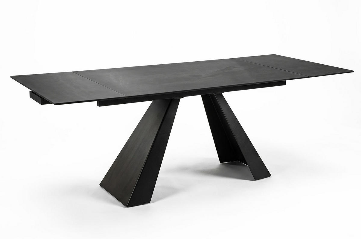 ESSTISCH Salvadore schwarz 160-240 / 90 / 76cm - Schwarz, Glas/Holz (90/240/76cm) - Feldmann-Wohnen