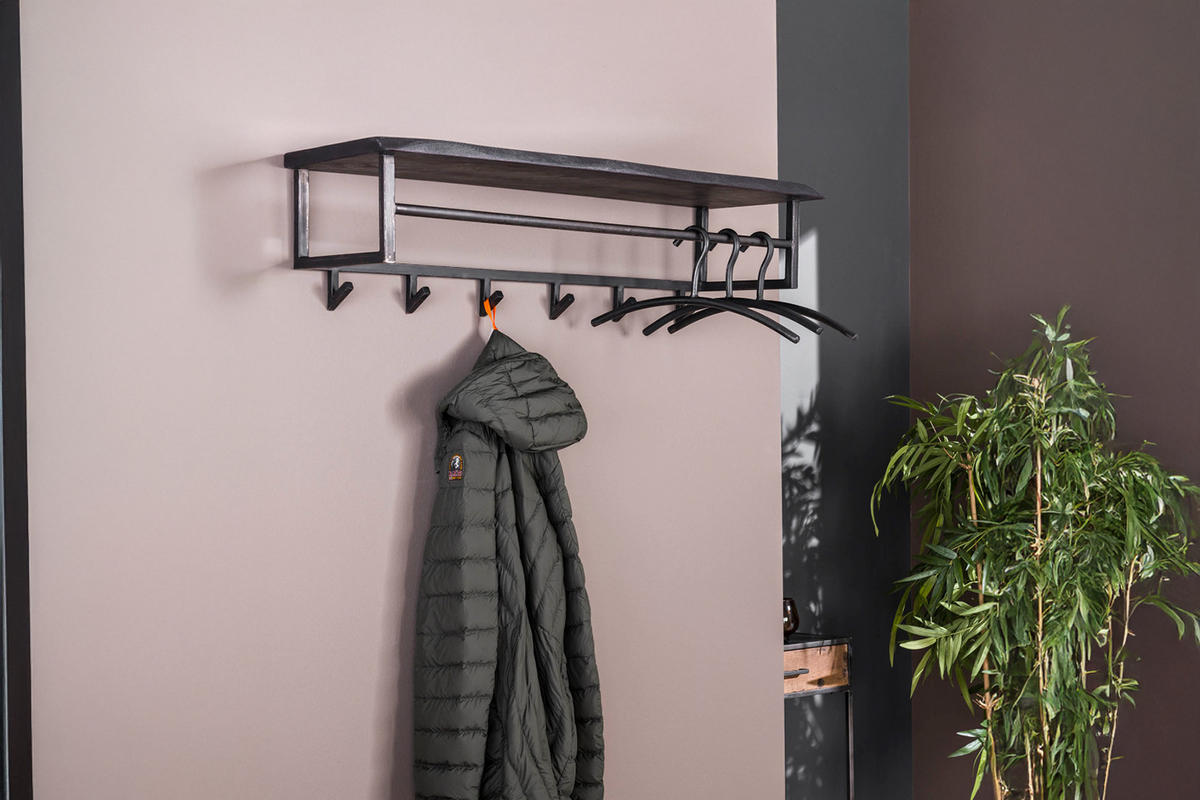 GARDEROBE ADORA Schwarz Akazie - Schwarz, Metall (100/27/30cm) - KAWOLA