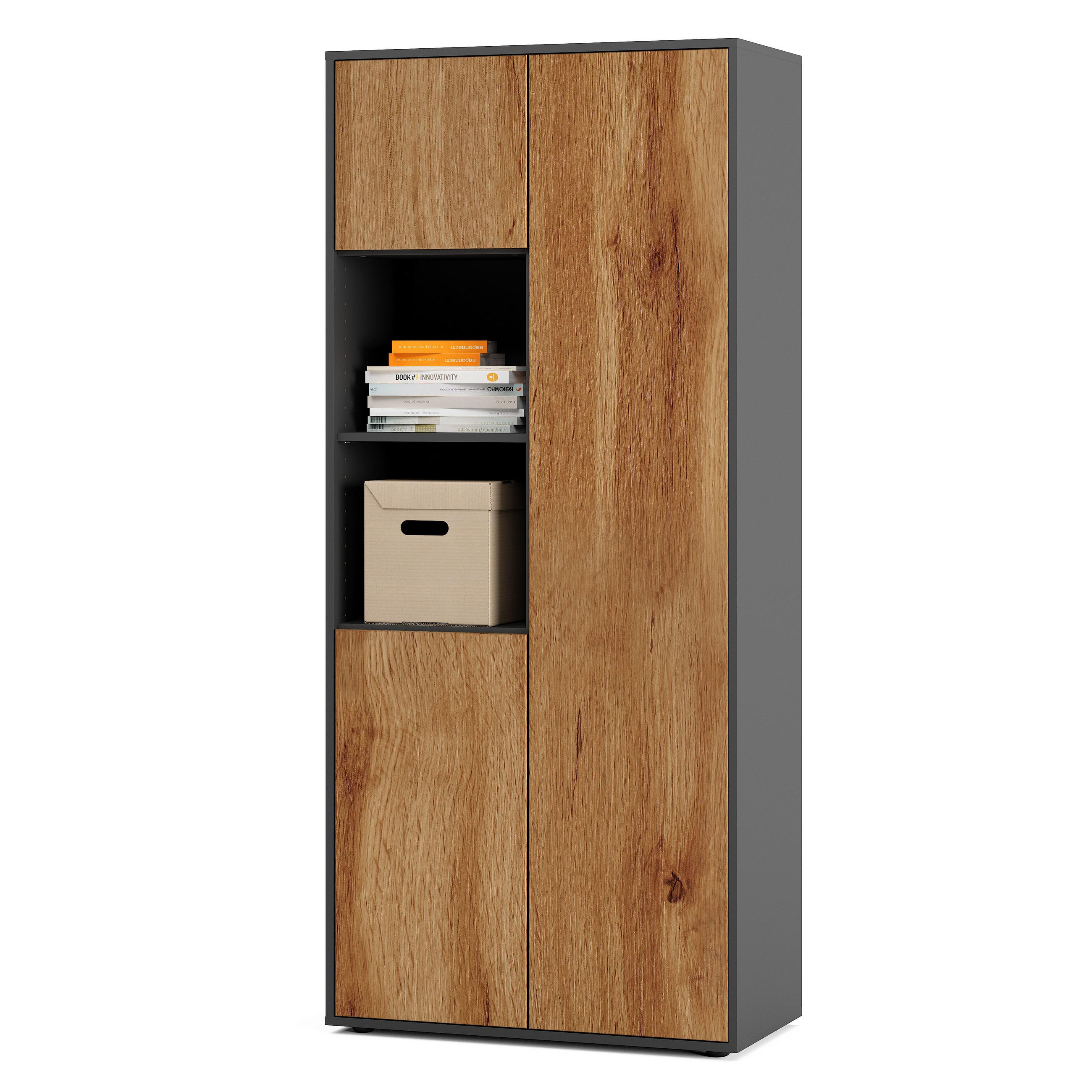 AKTENSCHRANK Amira T20 Eiche Wotan 180/80/40 cm - Eiche Wotan, Holzwerkstoff (80/180/40cm) - SIMPLYFURN