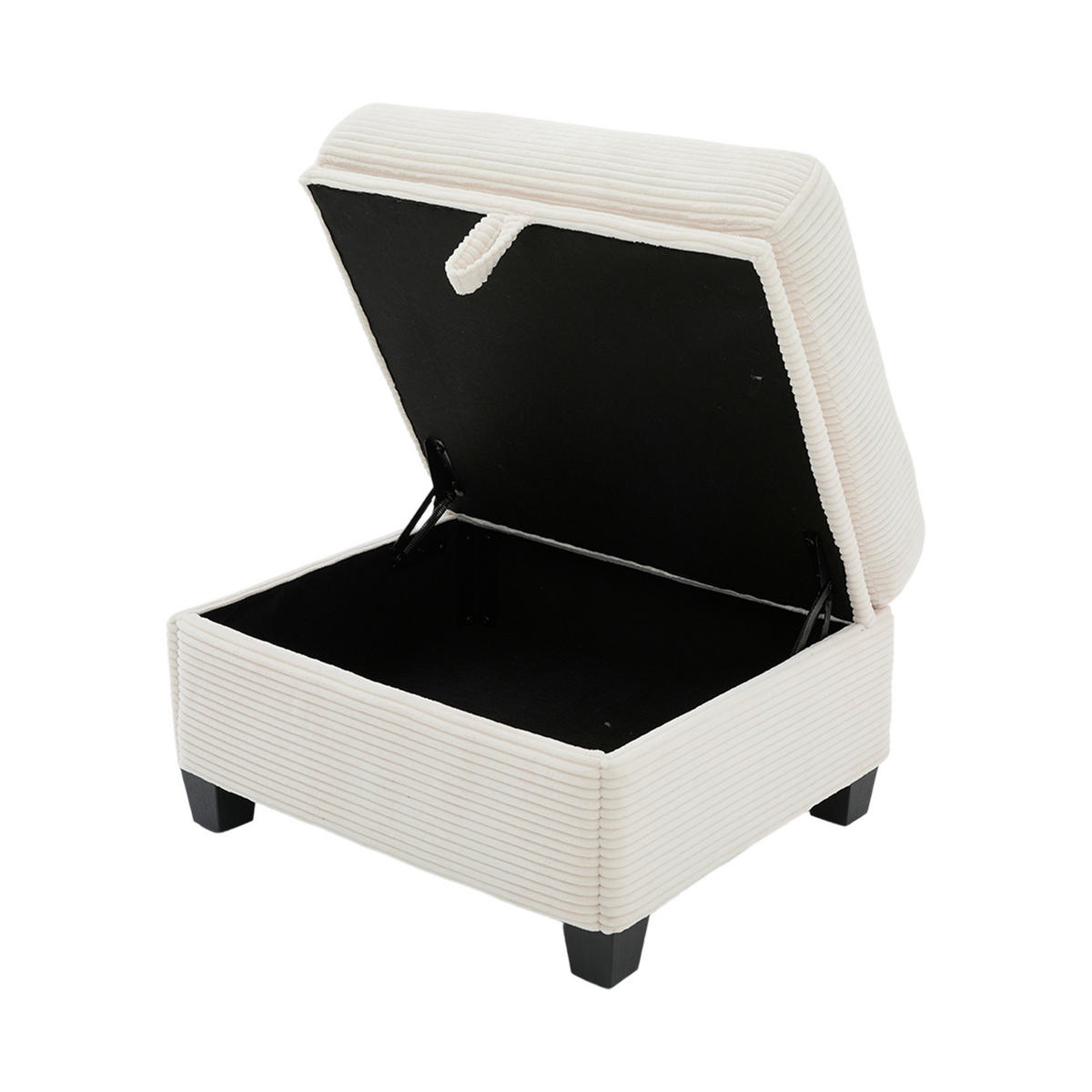 ECKSOFA L-Form mit verschiebbarer Mittelkonsole & USB-C-Anschluss Beige 266/136/82 cm - Beige, Textil (266/136cm) - OKWISH