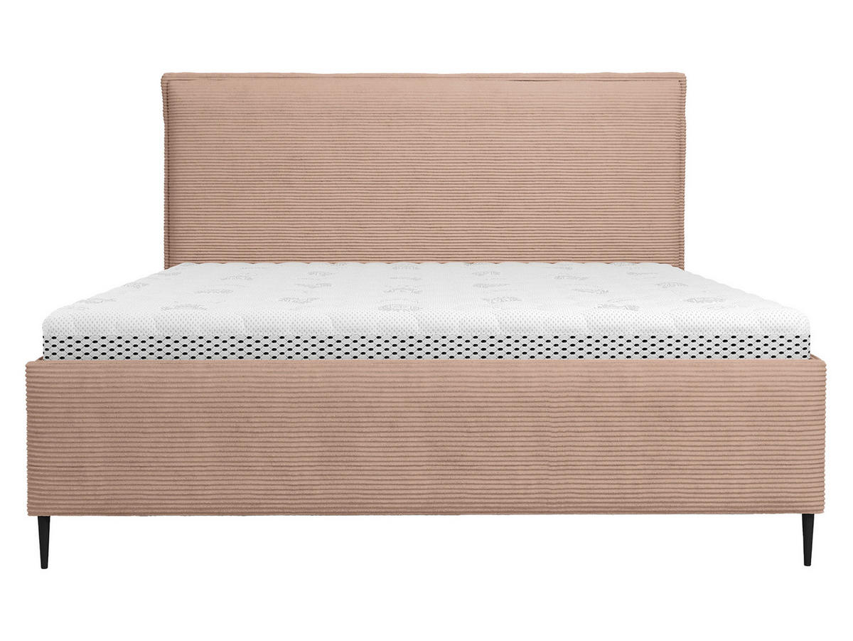 POLSTERBETT Puretta - Hellrosa/Schwarz, Holzwerkstoff/Textil (180/200cm) - MIRJAN24