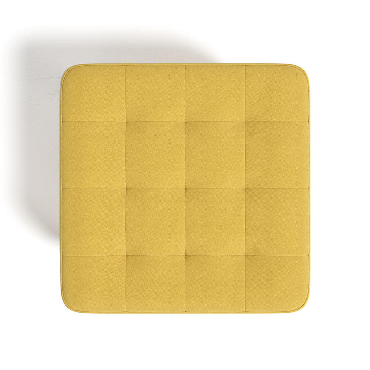 POLSTERHOCKER 39.5/39.5/40 cm Quadratisch Eichenholzbeine Leinen Gelb - Gelb/Naturfarben, Eichenholz/Holz (39.5/40/39.5cm) - Livingandhome