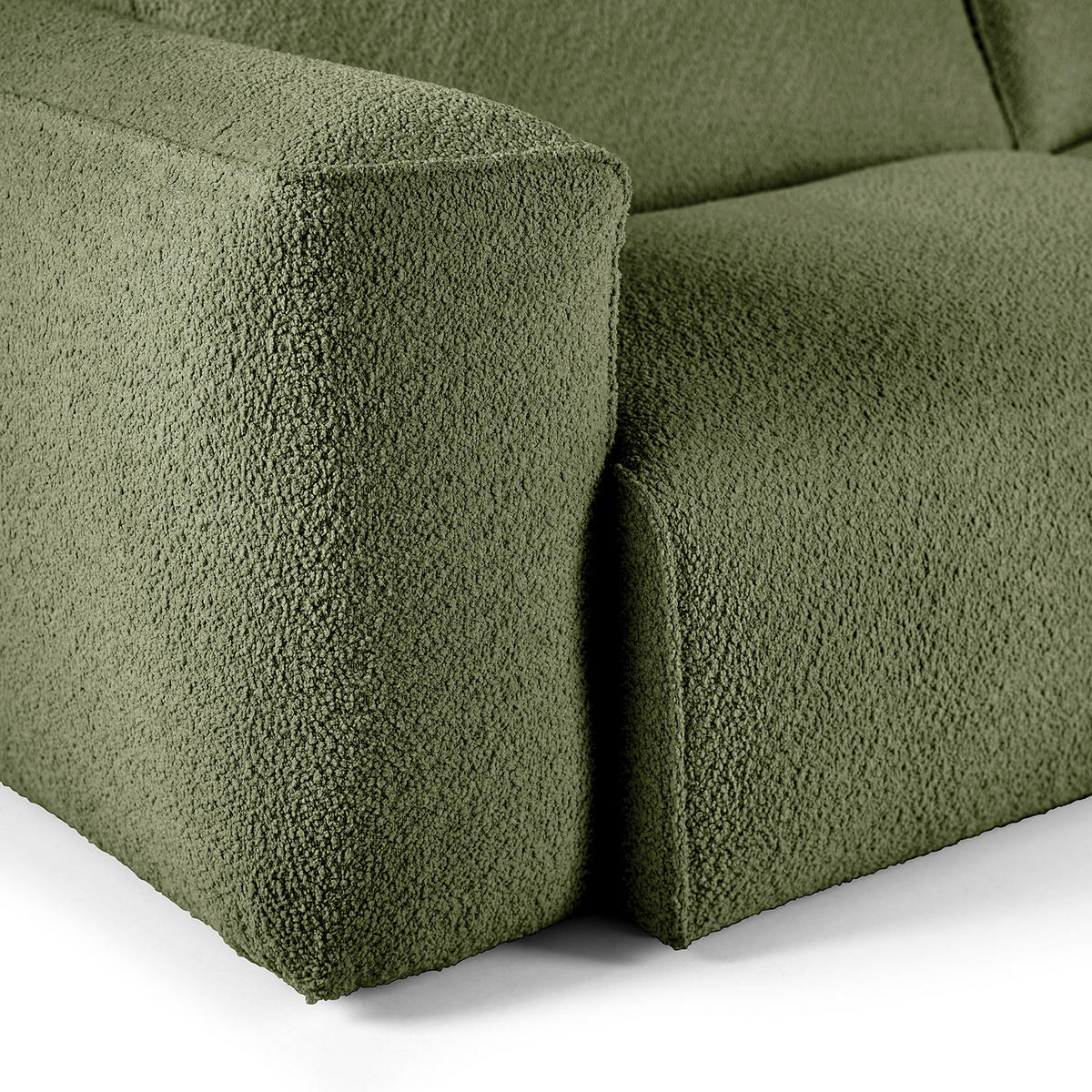 ECKSOFA mit Rundecke - Schwarz/Grün, Kunststoff/Textil (325/260cm) - home24