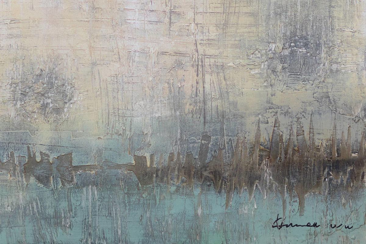 ACRYLBILD HANDGEMALT 80/80 cm - Beige, Holz/Textil (80/80cm) - KUNSTLOFT