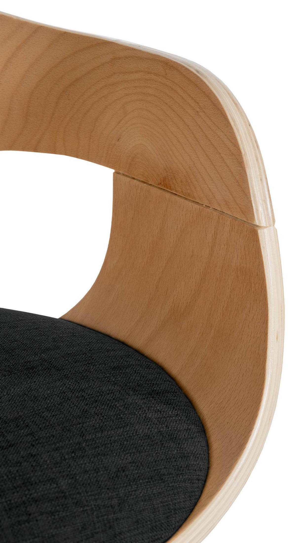 ARMLEHNENSTUHL Stoff Natura/Schwarz - Eukalyptusholzfarben/Schwarz, Holz/Textil (49/73/46cm) - CLP