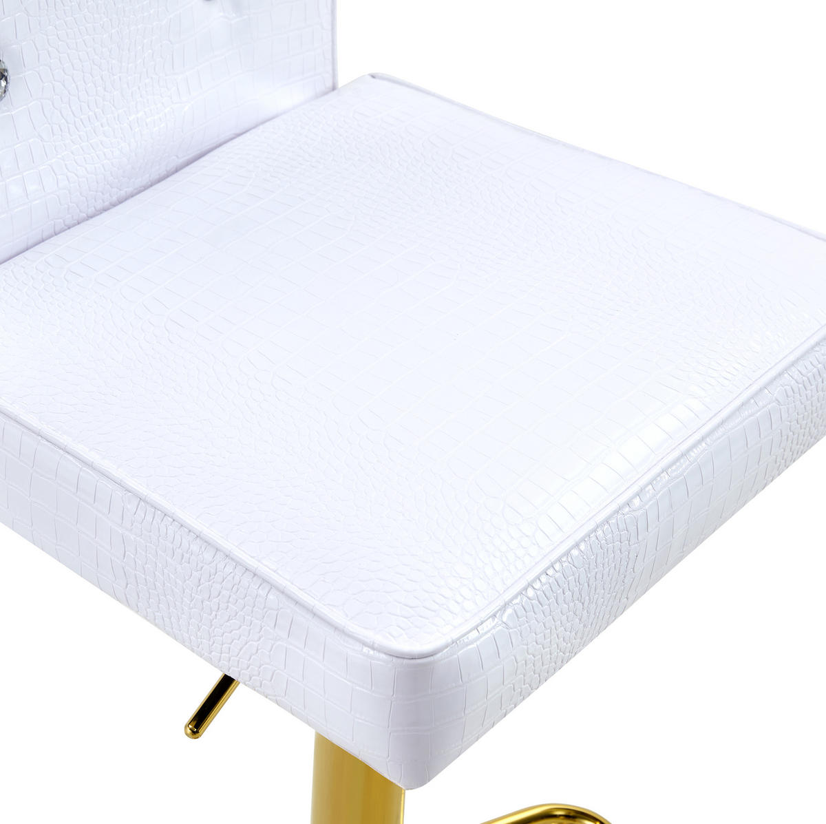 ESSZIMMERSTUHL 2er-Set PVC White mit Krokodil-Optik - Weiß, Metall (42/125/55cm) - Meubliv