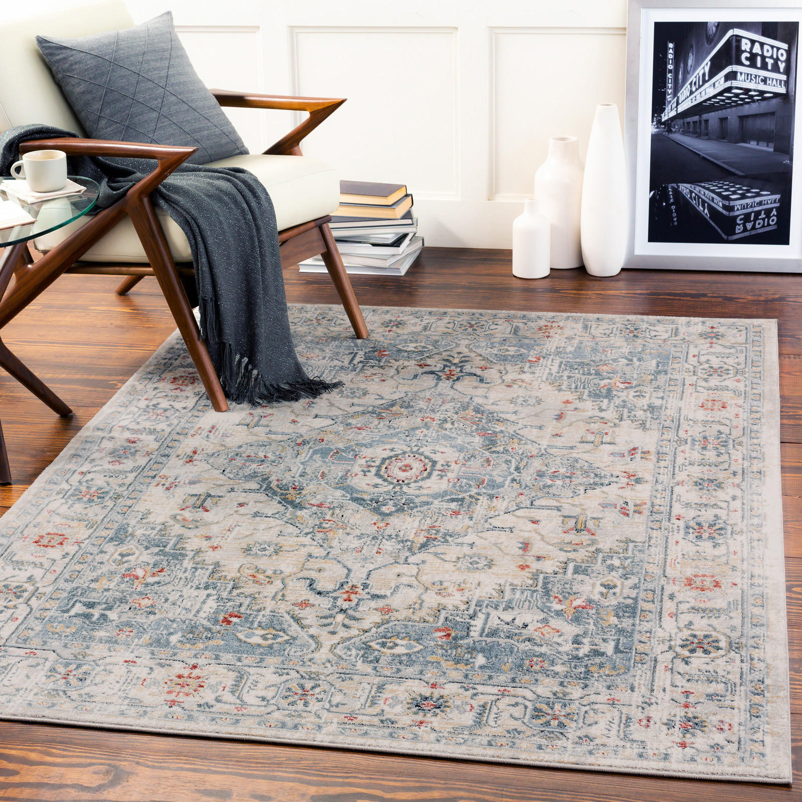 VINTAGE-TEPPICH 160/220 cm Blau - Blau, Naturmaterialien/Textil (160/220cm) - LIVABLISS