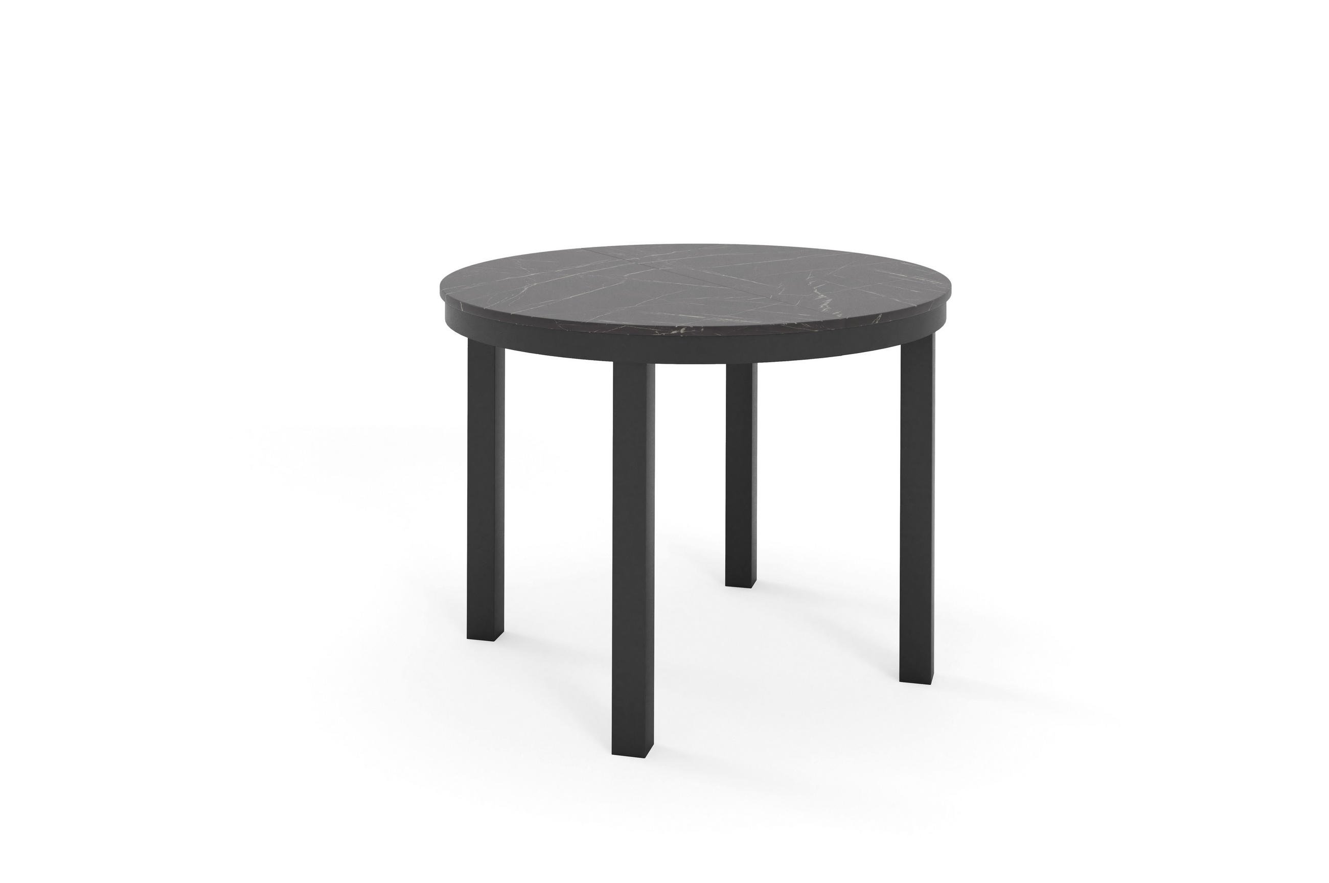ESSTISCH BERNARDIN - Schwarz, Holzwerkstoff/Metall (100/100/76cm) - Meblini