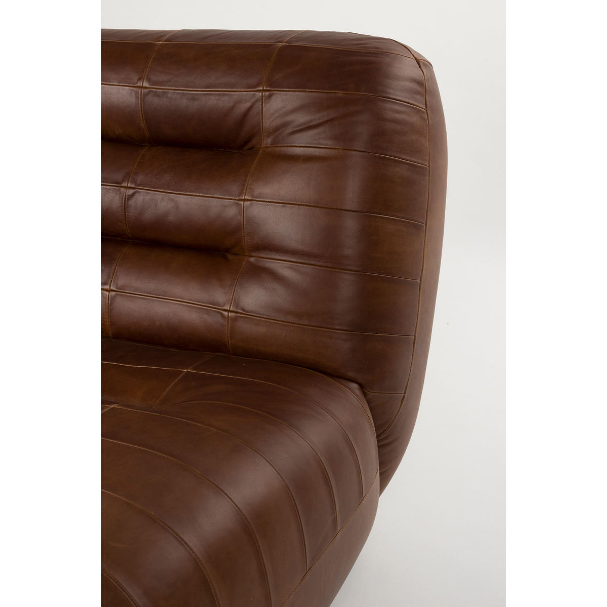 SESSEL Wyatt Leder Schokolade braun - Dunkelblau, Leder (87/70.5/101cm) - Dutchbone