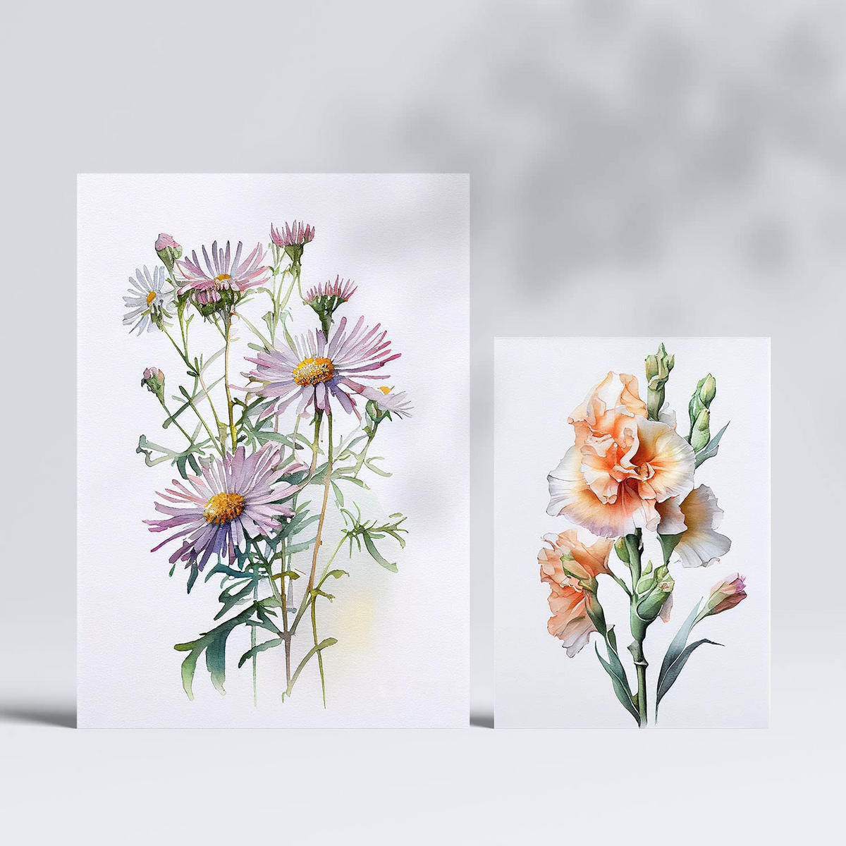 POSTER Set Mit 6 Blumensträuße Vollfarbige Blumenmotiven A3 & A4 Rahmenlos - Klar, Papier (29/3cm) - Nacnic