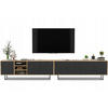 TV-SCHRANK 2-er Set Apollo Eiche wotan Schwarz Matt 150 cm - Schwarz, Holzwerkstoff/Metall (300/53/35cm) - Meble Lindner