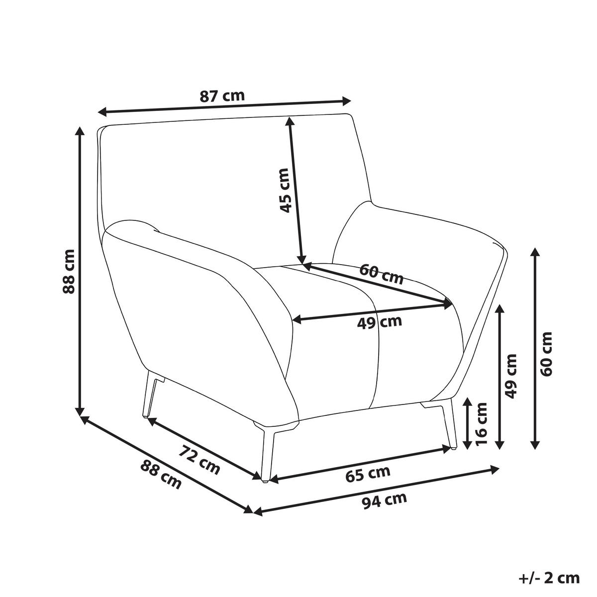 SESSEL Stoff Cremeweiß Lakene - Weiß, Textil (94/88/88cm) - Beliani