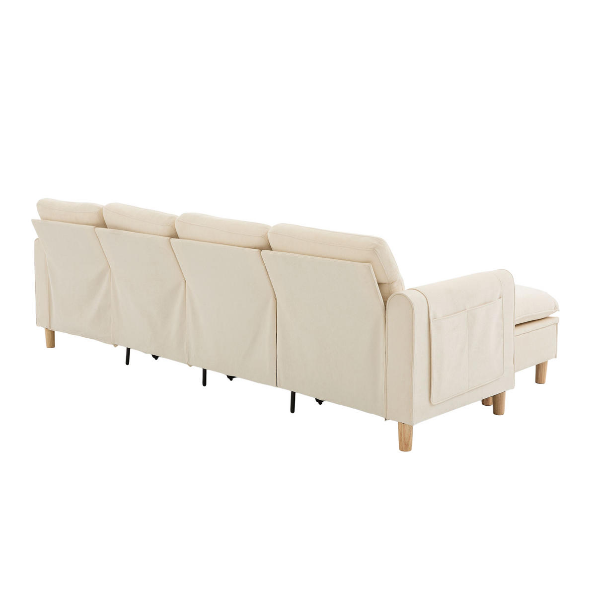 WOHNLANDSCHAFT DE-33935 modular mit Stauraumhockern Beige - Beige, Holz (77/86/261cm) - ComfortXL