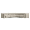 ECKSOFA Samt Stoff Creme - Perlmutt/Creme, Kunststoff/Textil (318/318cm) - Makamii