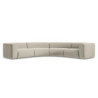 ECKSOFA Samt Stoff Creme - Perlmutt/Creme, Kunststoff/Textil (318/318cm) - Makamii