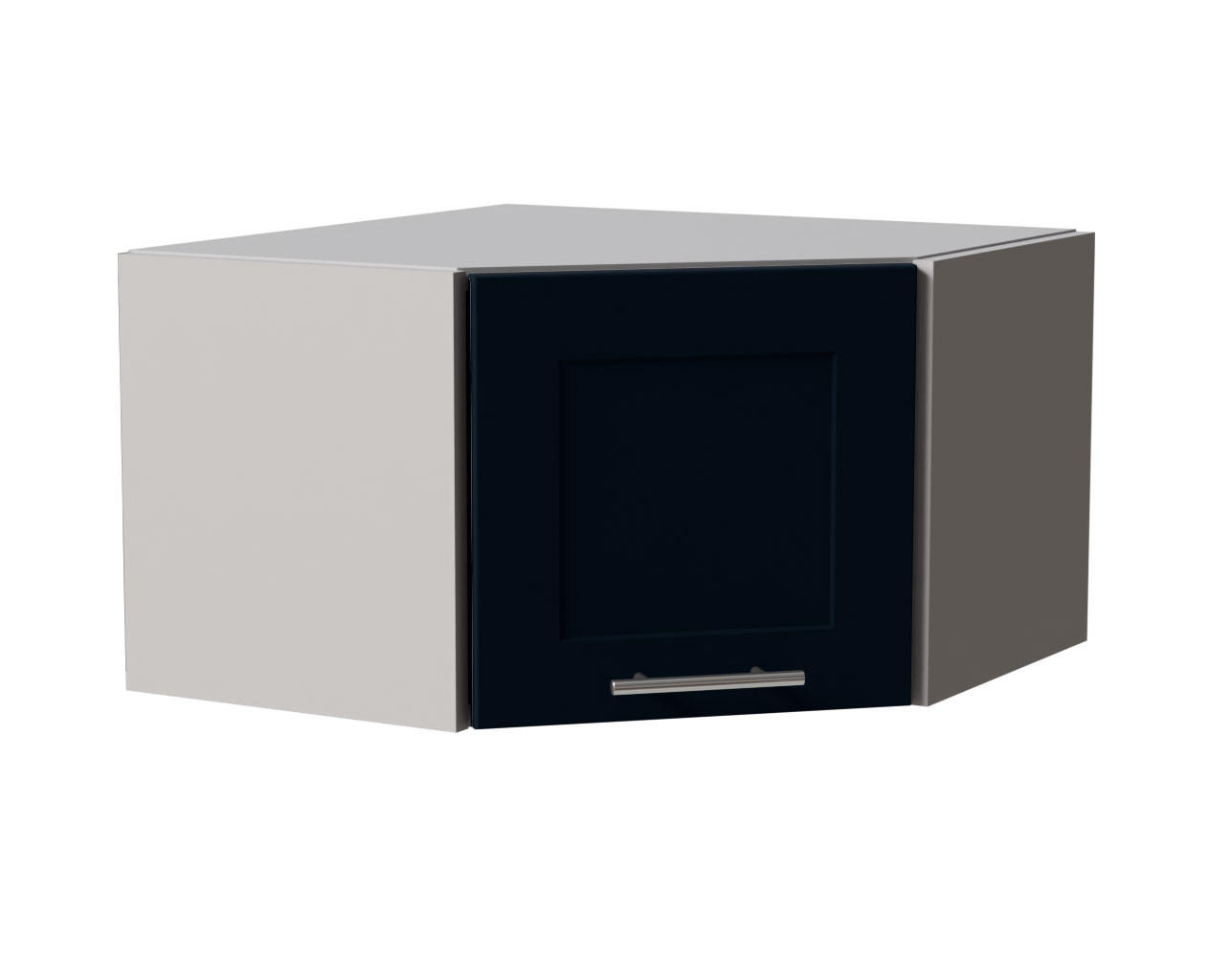ECKHÄNGESCHRANK Oslo W10/60/36 Grau / Indigo Matt 60 / 60 / 36cm - Dunkelblau/Grau, Holz/Holzwerkstoff (60/36/60cm) - Feldmann-Wohnen