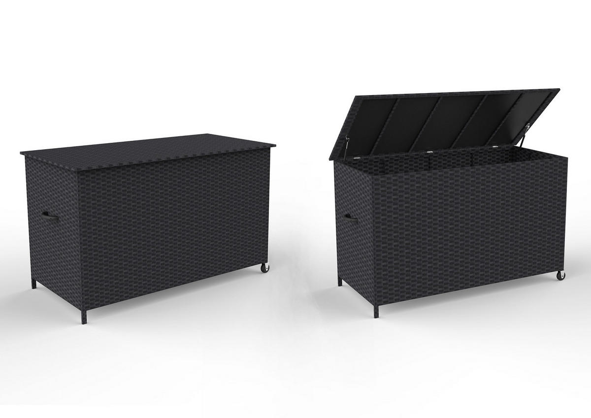 KISSENBOX Schwarz - Schwarz, Holzwerkstoff (170/95/75cm) - ebuy24