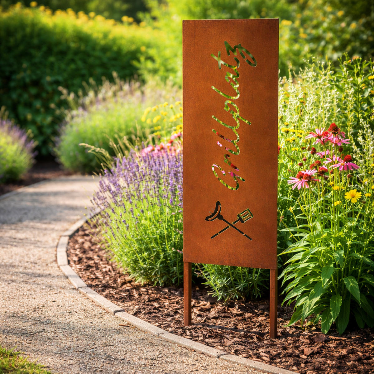 EDELROST-GARTENDEKO - Braun, Metall (1.5cm) - Relaxdays