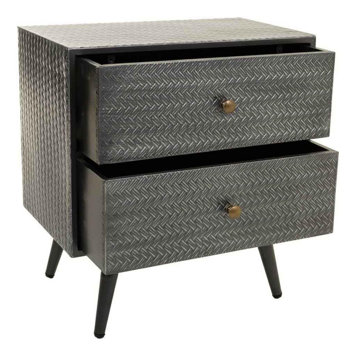 NACHTTISCH aus Metall, grau, 50x30x56cm - Grau, Metall (50/56/30cm) - Wanderlust